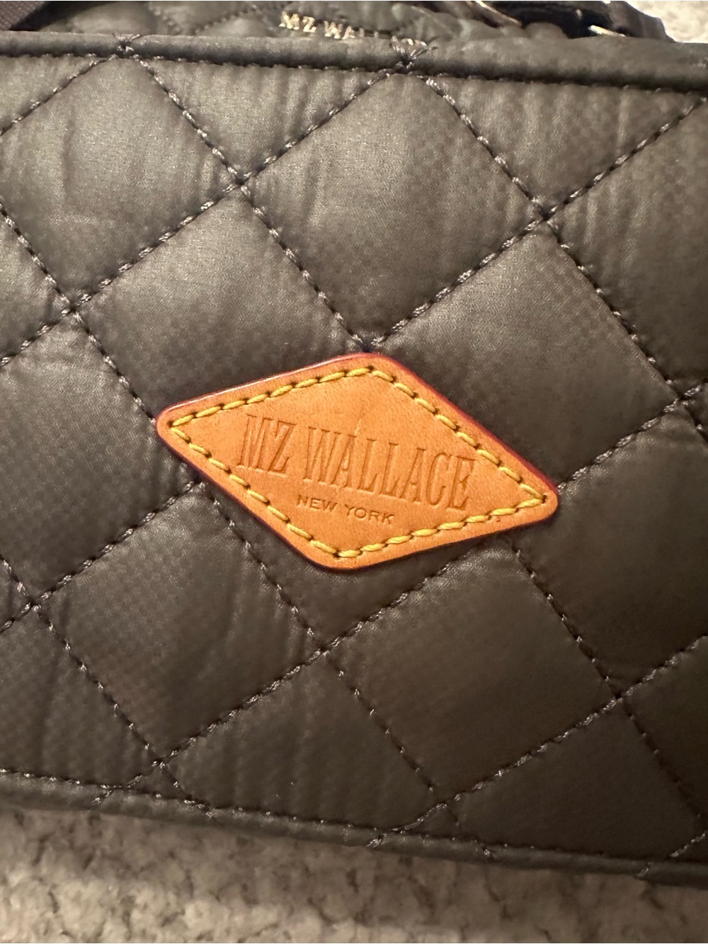 MZ Wallace Black Quilted Nylon Tote with Top Handles Metro Box Tote - Picture 7 of 9